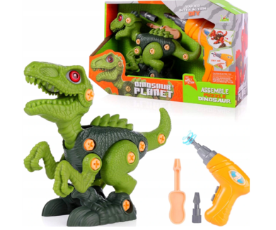 Dinozaur skręcany, z wiertarką