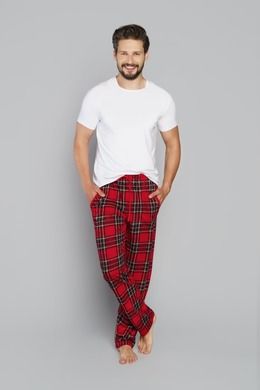 Dół od piżamy męski, plus size, czerwony, Narwik, Italian Fashion