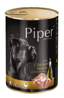 Dolina Noteci, Piper Animals, karma dla dorosłych psów wszystkich ras, serca kurczaka, ryż, 400g