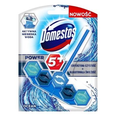 Domestos, Power 5+ Ocean, kostka toaletowa, 55g