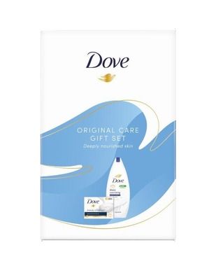 Dove, zestaw prezentowy, original care, żel pod prysznic, 250 ml + kostka myjąca, 90g