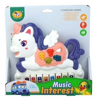 Dromader, mini pianinko, zabawka muzyczna, jednorożec