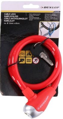 Dunlop, łańcuch rowerowy na klucz, spiralny, czerwony, 12-65 cm