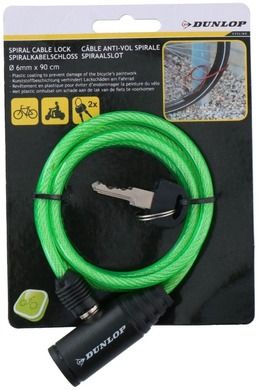 Dunlop, łańcuch rowerowy na klucz, spiralny, zielone, 0,6-90 cm