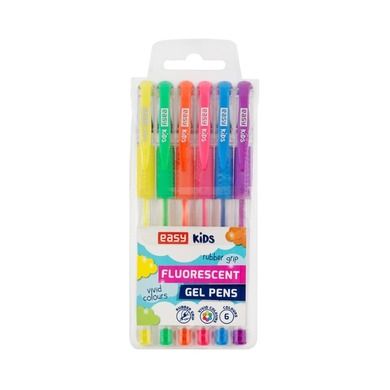 Easy, długopisy żelowe fluorescencyjne, 6 kolorów, zestaw