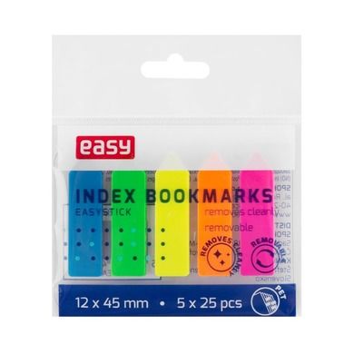 Easy, zakładki indeksujące plastikowe, neonowe, 45-12 mm