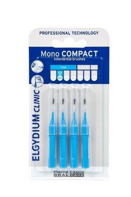 Elgydium, Clinic Mono Compact, szczoteczki międzyzębowe, ISO 1, niebieskie, 0,8 mm, 4 szt.