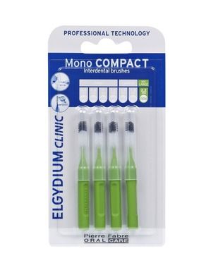 Elgydium, Clinic Mono Compact, szczoteczki międzyzębowe, ISO 6, zielone, 2,2 mm, 4 szt.