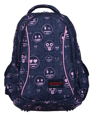 Emoji Pink, plecak szkolny, trzykomorowy