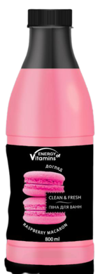 Energy Of Vitamins, pianka do kąpieli, raspberry macaron, 800 ml
