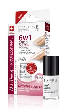 Eveline, Nail Therapy, Care & Colour, lakier, odżywka, 6w1, French, 5 ml
