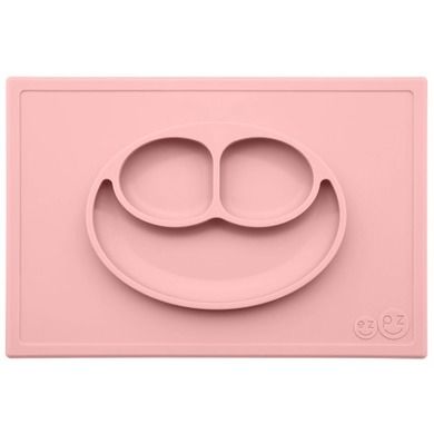 EZPZ, Happy Mat, silikonowy talerzyk z podkładką, 2w1, różowy