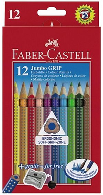 Faber-Castell, kredki ołówkowe Jumbo Grip, 12 kolorów
