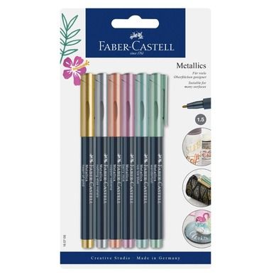Faber-Castell, pisaki metaliczne, 6 kolorów