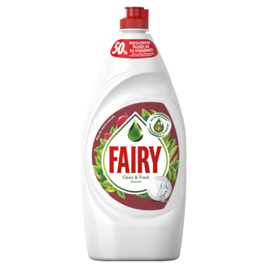 Fairy, Clean & Fresh Granat, płyn do mycia naczyń, 900 ml