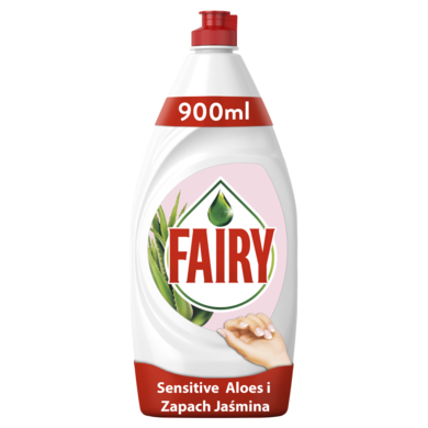 Fairy, Sensitive Aloes i jaśmin, płyn do mycia naczyń, 900 ml