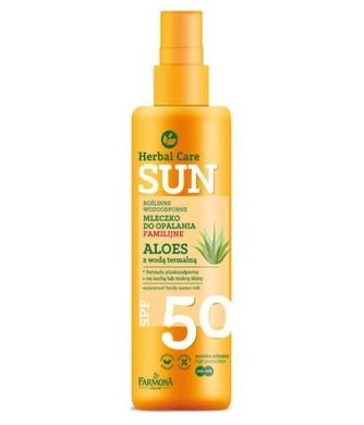 Farmona, Herbal Care Sun, mleczko do opalania, familijne, SPF50, aloes z wodą termalną, 200 ml