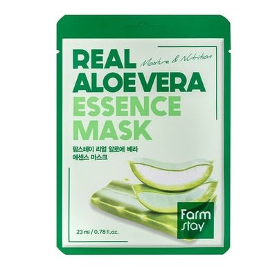 FarmStay, Real Aloe Vera Essence Mask, nawilżająca maseczka w płachcie z ekstraktem z aloesu, 23 ml