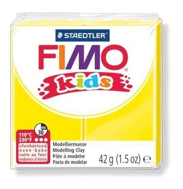 Fimo Kids, masa termoutwardzalna, żółta, 42 g