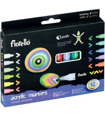 Fiorello, markery akrylowe, 12 kolorów