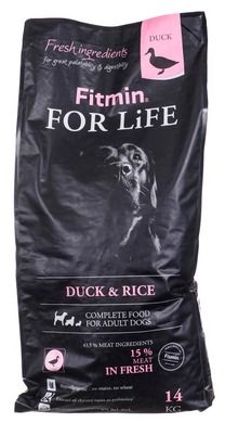 Fitmin, Dog For Life, karma sucha dla psa, Duck & Rice, 14kg