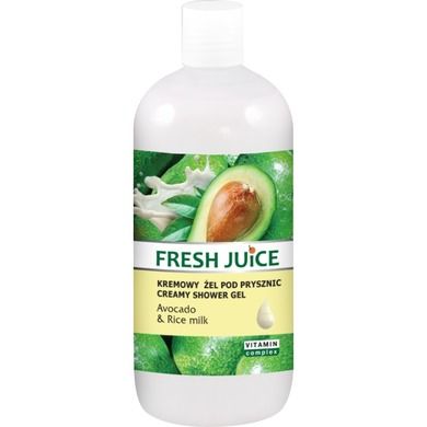 Fresh Juice, żel pod prysznic kremowy, avocado i mleko ryżowe, 500 ml