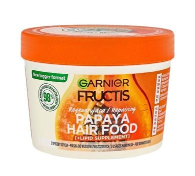 Fructis, Hair Food, maska regenerująca do włosów zniszczonychch, papaya, 400 ml