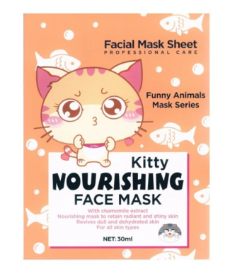 Funny Animal Mask, maseczka nawilżająca w płachcie, kotek
