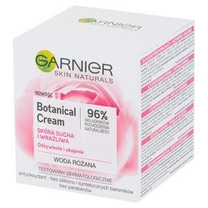 Garnier, Botanical, odżywczy krem dla skóry suchej i wrażliwej, woda różana, 50 ml