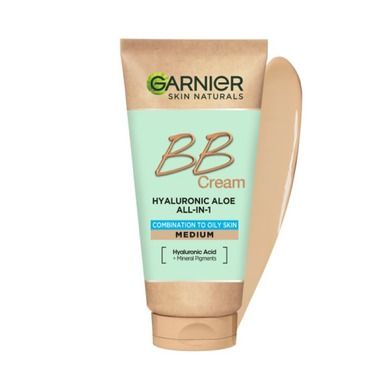 Garnier, Hyaluronic Aloe All-In-1 BB Cream, nawilżający krem BB dla skóry tłustej i mieszanej, Śniady, 50 ml