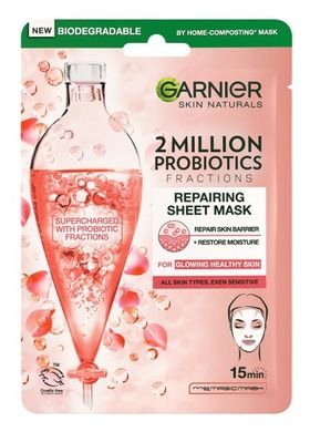 Garnier, Skin Naturals, regenerująca maska do twarzy na tkaninie, 2 Million Probiotics, 22g