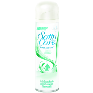 Gillette, Satin Care Pure & Delicate, żel do golenia dla kobiet, 200 ml