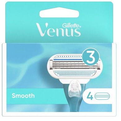 Gillette, Venus Smooth, wymienne ostrza do maszynki do golenia dla kobiet, 4 szt.