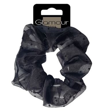 Glamour, zawijka tiulowa do włosów, czarna