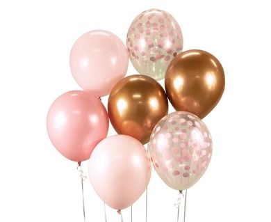 GoDan, bukiet balonowy, Beauty&Charm, różowo-miedziany, 30 cm, 7 szt.