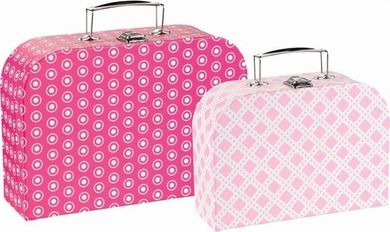 Goki, tekturowe walizki, pink