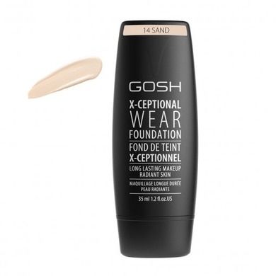 Gosh, X-Ceptional Wear Foundation Long Lasting Makeup, długotrwały podkład do twarzy, 14 Sand, 35 ml