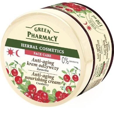 Green Pharmacy, Herbal Cosmetics, przeciwstarzeniowy krem do twarzy z żurawiną, 150 ml