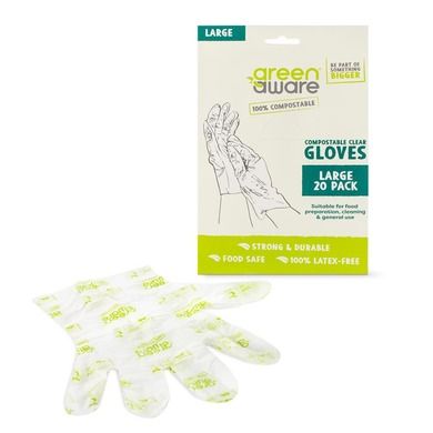 GreenAware, kompostowalne rękawiczki jednorazowe, rozmiar L, 20 szt.