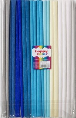Happy Color, bibuła marszczona, mix niebieski, 8 kolorów, 25-200 cm, 10 rolek