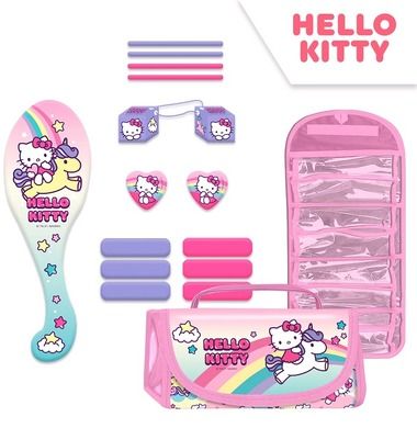 Hello Kitty, akcesoria do włosów w kosmetyczce, 16 elementów
