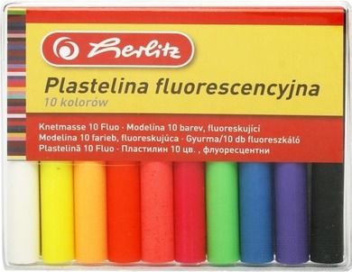 Herlitz, plastelina fluorescencyjna, 10 kolorów