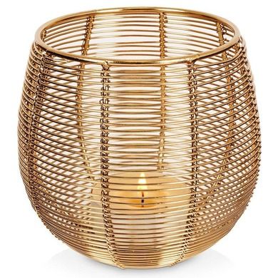 Home Styling Collection, świecznik na świeczkę tealight, metalowy złoty, 13-12 cm