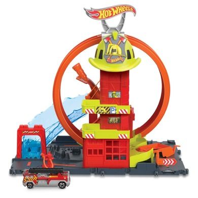 Hot Wheels City, Remiza strażacka - Superpętla, zestaw do zabawy