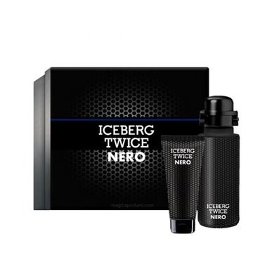 Iceberg, Twice Nero, zestaw, woda toaletowa, spray, 125 ml + żel pod prysznic, 100 ml