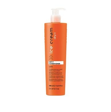 Inebrya, Ice Cream Dry-T Conditioner, odżywka nawilżająca do włosów suchych i zniszczonych z proteinami jedwabiu, 300 ml