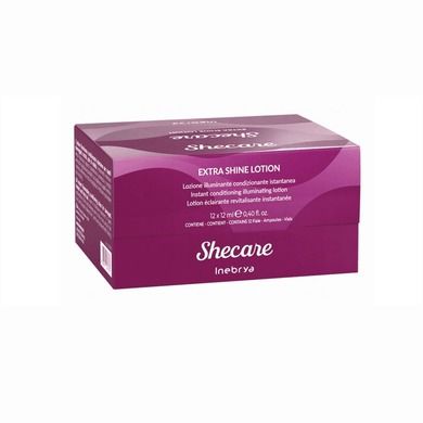 Inebrya, Shecare Extra Shine Lotion, intensywna kuracja rozświetlająca do włosów zniszczonych zabiegami chemicznymi, 12-12 ml