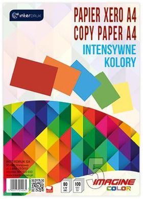 Interdruk, papier ksero A4, 5 kolorów x 20 kartek