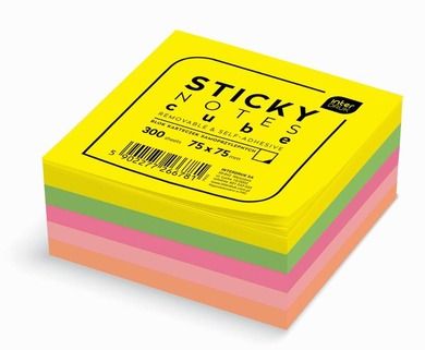 Interdruk, Sticky Notes, karteczki samoprzylepne, 75-75 mm, 300 kartek