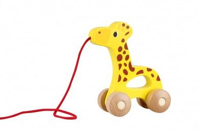 iWood, Żyrafa do ciagnięcia, zabawka drewniania na sznurku